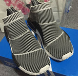 日本直发 Adidas nmd 阿迪达斯 袜子鞋 夜光斑马纹 男运动