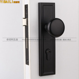 依佰利黑色球形锁简约美式室内房门把手欧式黑色仿古卧室木门锁具