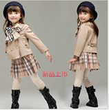 女童春装套装儿童长袖裙套装韩版中大童学院风外套童装纯棉两件套