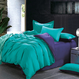 尤米莱纯色加厚纯棉四件套全棉1.8m简约素色床笠床单被套床上用品
