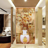 中式3D/4d凹凸壁画玄关墙纸壁纸过道走廊立体浮雕平安花瓶玉瓶
