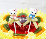 KT猫生日蛋糕蜡烛 可爱卡通棒棒糖蜡烛 生日派对装饰用品 单个装