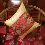 中式古典红木实木仿古家具沙发坐垫靠枕靠垫抱枕靠背腰枕绸缎