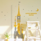 城堡月亮身高贴墙贴 儿童房卡通宝宝身高尺卧室可移除贴纸贴画
