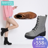 Teenmix/天美意冬季专柜同款中跟休闲牛皮马丁靴女靴6D161DZ5