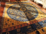 地毯客厅外贸复古罗盘创意2件包邮外贸 地毯沙发巾个性欧美太阳神