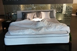 正品斯可馨旗下品牌纳斯卡S-1050实木框架床双人布艺床现代中式床