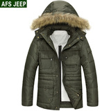 AFS JEEP吉普羽绒服男装冬装中长款清仓特价正品中老年款冬季外套