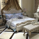 欧式实木雕花双人床新古典金银箔公主床1.81.5米婚床法式简约奢华