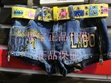 lalabobo 正品代购潮酷拉链铆钉牛仔短裤L91A-WSND78-759