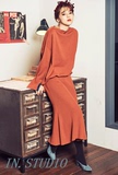 16秋韩国设计师品牌OH L正品代购 羊毛针织长款半身裙