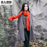 中国风纯色棉麻女装不规则女式外套秋冬休闲文艺新款风衣