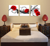 现代简约红玫瑰家庭室内装饰画客厅沙发背景无框卧室餐厅花卉挂画