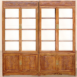 花梨木两门平板玻璃柜 红木展示柜 展示架 多宝阁柜玻璃门 玻璃柜