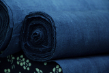 蓝染布 手工老土布手织布 纯植物染 刺子绣服装茶席布料 幅宽50cm