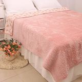 新款床品四季多用玫瑰毛绒纯棉绗缝被床盖春秋空调被加厚毛毯床单