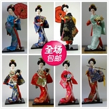 包邮娃娃日本人偶艺妓绢人人形和服女孩日式家居装饰工艺品摆件