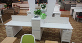 开放式4人工桌屏风工作位卡座职员办公桌椅组合简约重庆市区包邮