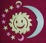 时尚壁墙贴饰品太阳月亮星星夜光贴片塑料荧光贴片儿童房装饰必备