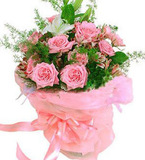 【热卖】1支白香水百合+19朵粉玫瑰上海鲜花上海鲜花速递
