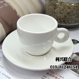 小圆把特浓咖啡杯含碟 意式浓缩咖啡杯 欧式简约陶瓷咖啡杯 纯白