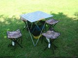 五件套莫耐铝桌+四角凳便携桌椅 折叠椅桌 休闲户外沙滩椅桌