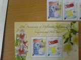新加坡2006年与梵蒂冈联合发行国旗鱼尾狮雕塑邮票2全+全张ck