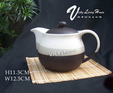 日式陶瓷花红茶壶具欧式黑白水果大容量家用冲茶沏茶壶送过滤网