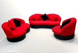 时尚红黑植绒布艺单人 二人 三人 组合沙发 嘴唇懒人沙发 特价
