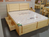 全新西兰松木床实木家具双人床单人床高箱体床储物床玻浪床