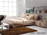 斯可馨CB010真皮床双人床1.8米婚床榻榻米床软床现代简约皮艺床