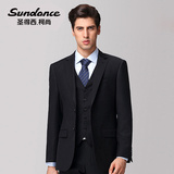 Sundance男青年职业正装长袖礼服 西服套装绅士羊毛商务宽松单排