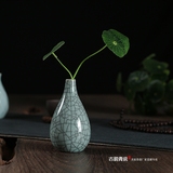 陶瓷迷你小花瓶 龙泉青瓷水培茶道植物创意家居摆件花插 现代花器