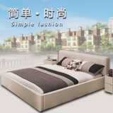 简约现代布艺床 小户型布艺床 1.51.8米双人布床卧室组合