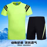 夏季男士短袖两件套装T恤短裤圆领休闲运动跑步衣服修身薄款透气