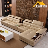 简约现代真皮沙发组合大小户型客厅L型头层牛皮转角储物皮艺沙发