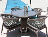 创意阳台藤椅五件套室外餐厅藤椅西餐桌椅星巴克酒店户外用餐桌椅