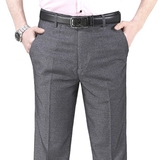 夏季中年男士西裤宽松中老年休闲爸爸装长裤子薄款西装裤40-50岁