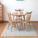 北欧全实木餐桌圆桌椅组合现代饭桌小户型白橡木圆桌面三腿包邮