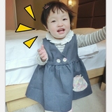 宝宝春装韩版小女童装儿童公主裙牛仔裙可爱时尚背心裙品牌童装