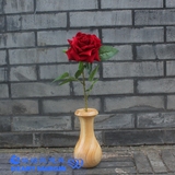 全实木花瓶原木色喷清漆台面装饰花瓶签到台餐桌单枝花瓶摆件道具
