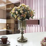 奢华欧式现代水晶玻璃花瓶摆件家居装饰品餐桌客厅插花器结婚礼物
