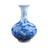 景德镇陶瓷器花瓶青花山水画花瓶现代中式家居装饰品客厅玄关摆件