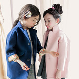 女童呢子大衣 2015秋冬新款韩国版童装 中大童羊毛呢冬款厚外套
