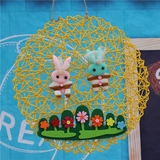 幼儿园装饰墙贴挂饰吊饰 网编兔子毛毡护栏组合 儿童房布景材料品