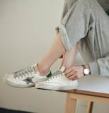 韩国代购韩版做旧太阳的后裔宋仲基同款绿色后帮星星运动鞋板鞋女