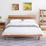 北欧宜家全实木1.5m双人床日式简约橡木1.8米双色成人床 卧室家具