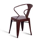 铁艺餐椅欧式洽谈扶手椅子复古休闲背靠椅接待创意金属咖啡厅椅凳