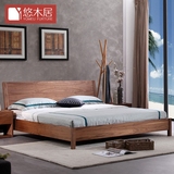 现代简约床实木床北欧宜家胡桃木床日式欧式韩式卧室家具双人床