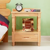 欧式简易床头柜实木简约白色卧室床边柜美式松木收纳储物柜子特价
